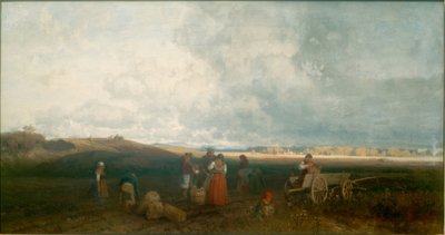 Cosecha de patatas en Chiemgau de Joseph Wopfner