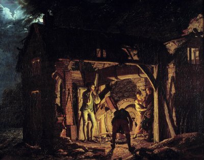 Una fragua en el siglo XVIII de Joseph Wright of Derby