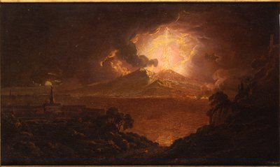 Vista del Vesubio en erupción por la noche de Joseph Wright of Derby