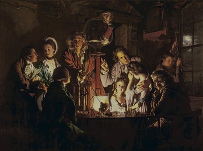 Un experimento con un pájaro en la bomba de aire de Joseph Wright of Derby