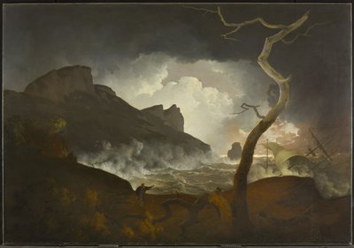 Antígono en la tormenta (Acto III, escena iii, de El cuento de invierno de Shakespeare), 1790-92 de Joseph Wright of Derby