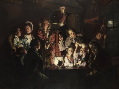 El experimento con el pájaro en la bomba de aire de Joseph Wright of Derby