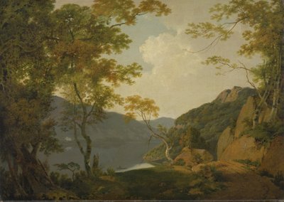 Escena del lago de Joseph Wright of Derby