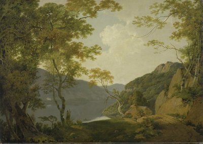Escena del lago de Joseph Wright of Derby