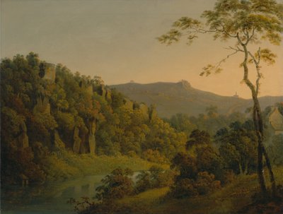 Matlock Dale, mirando hacia Black Rock Escarpment de Joseph Wright of Derby