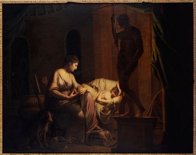 Penélope deshaciendo su telar de Joseph Wright of Derby
