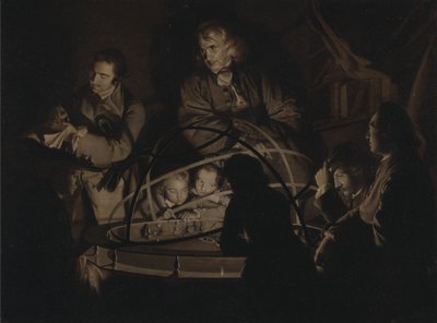 Filósofo dando una conferencia sobre el oratorio de Joseph Wright of Derby