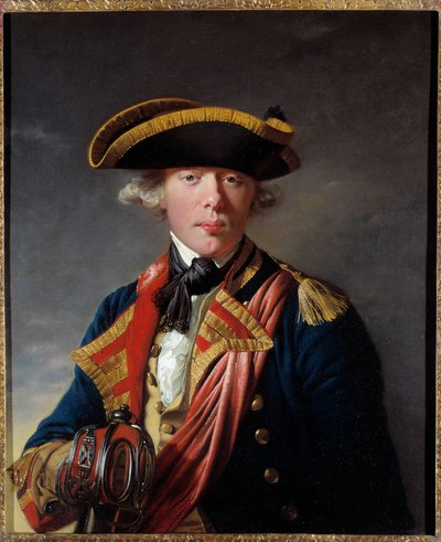 Retrato de James Cook (1728-1779), navegante británico alrededor de 1766-1768 de Joseph Wright of Derby