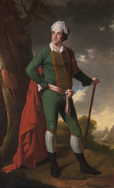 Retrato de un hombre, conocido como el "Capitán Indio" de Joseph Wright of Derby