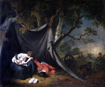 El soldado muerto, c.1789 (óleo sobre lienzo) de Joseph Wright of Derby