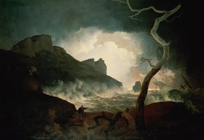 La tormenta, Antígono perseguido por el oso de "El cuento de invierno", Acto III, Escena 3, 1790 de Joseph Wright of Derby