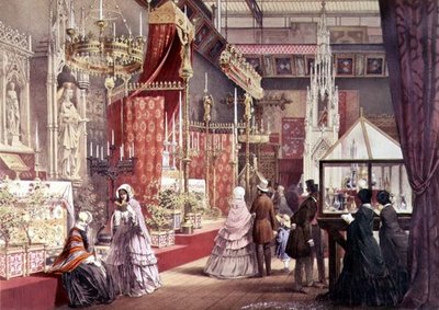 Gran Exposición: Corte Medieval, diseñado por Pugin, 1851 de Joseph after Nash