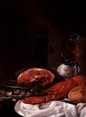 Naturaleza muerta con langosta de Joseph de Bray