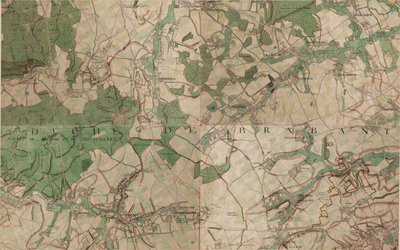 Mapa de Hougaerde - Hoegaarden de Joseph de Ferraris