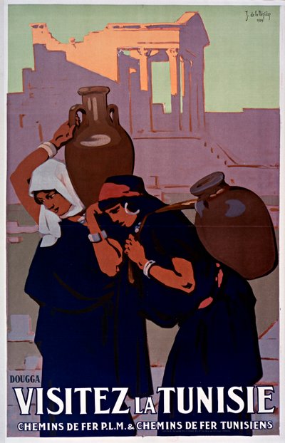 Dougga. Visite Túnez, 1929 de Joseph de La Nézière