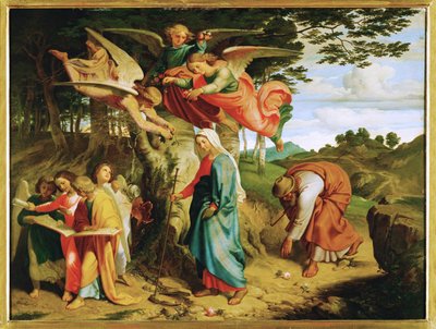 Gang Mariae ueber das Gebirge - El paseo de la Virgen María por las montañas ... (pintura sobre lienzo) de Joseph von Fuhrich