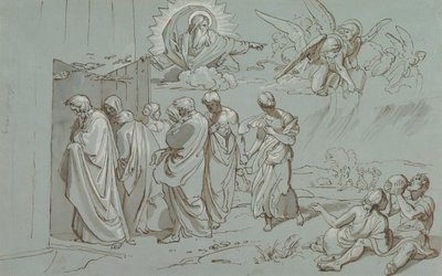 Dios llama a Noé y su familia al arca, 1827 de Joseph von Fuhrich