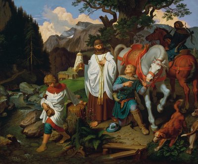 Rudolf von Habsburg y el sacerdote de Joseph von Fuhrich