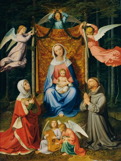 Waldesruhe (Madonna with Child, St. Adelheid y St. Francis) de Joseph von Fuhrich