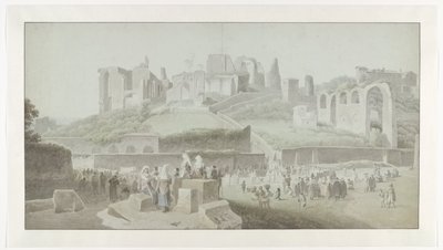 Una procesión al pie del Palatino en Roma de Josephus Augustus Knip