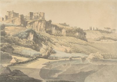 Genzano y el lago Nemi, principios del siglo XIX de Josephus Augustus Knip