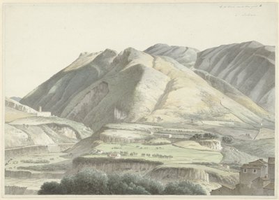 Paisaje italiano en Subiaco de Josephus Augustus Knip