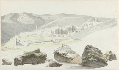 Paisaje y paisaje urbano cerca de Tivoli de Josephus Augustus Knip