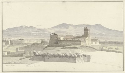 Las Termas de Caracalla en Roma, con Frascati en la distancia
Las Termas de Caracalla en Roma, con la Puerta Latina y Frascati a la vista de Josephus Augustus Knip