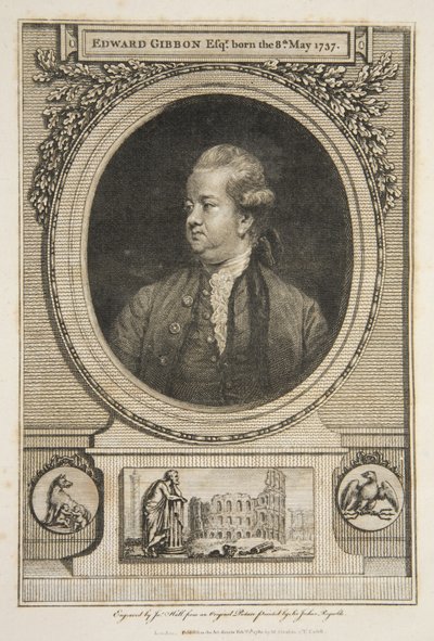 Edward Gibbon, Esq., pub. 1730 (grabado) de Joshua (after) Reynolds