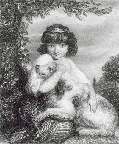 Ámame, ama a mi perro (grabado) de Joshua (after) Reynolds