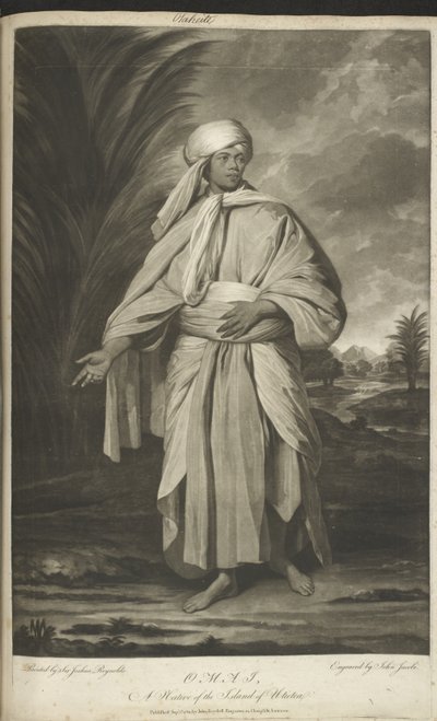 Omai, nativo de la isla de Ulietea. Pintado por Sir Joshua Reynolds y grabado por John Jacobs. Retrato de pie de Mai u Omai, vestida con ropajes vaporosos, en pose clásica.
Mai (c.1751-1780), erróneamente conocida como Omai en Gran Bretaña, era una joven r de Joshua (after) Reynolds