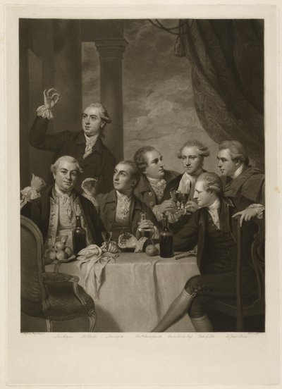 La Sociedad Dilettanti, grabado por Charles Turner de Joshua (after) Reynolds