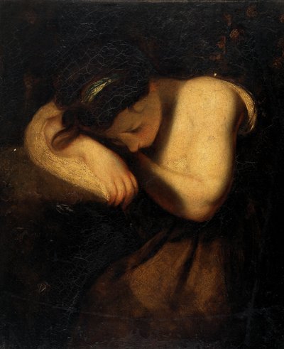 Niña, durmiendo (óleo sobre lienzo) de Joshua (follower of) Reynolds