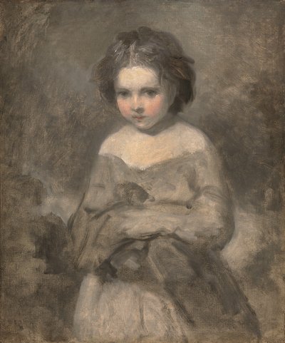 Estudio de una joven, de medio cuerpo - inacabado (óleo sobre lienzo) de Joshua (studio of) Reynolds