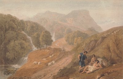 Paisaje arcádico con pastores de Joshua Cristall