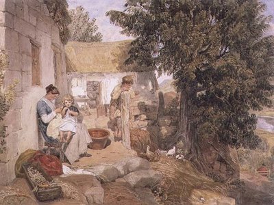 Cabañas cerca de Symonds Yat con figuras campestres de Joshua Cristall
