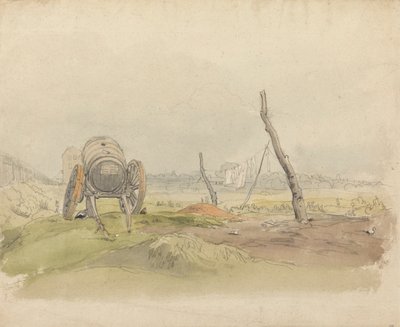 Paisaje con carro de agua y tendedero de Joshua Cristall