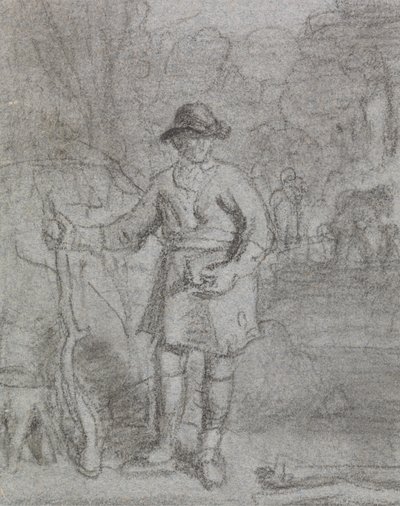 Estudio de un hombre sujetando un palo de Joshua Cristall