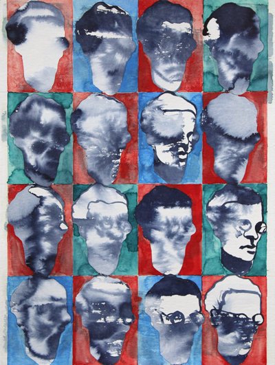Cuadrícula de rostros abstractos de Joshua Hoskins