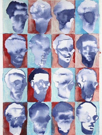 Cuadrícula de rostros abstractos de Joshua Hoskins