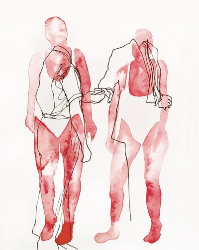 Figuras rojas abstractas de Joshua Hoskins