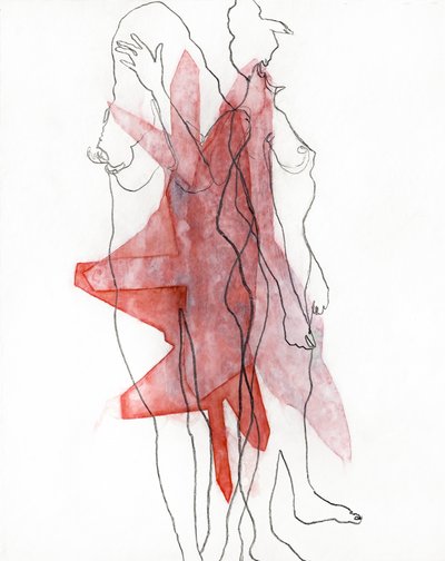 Formas fluidas en rojo de Joshua Hoskins