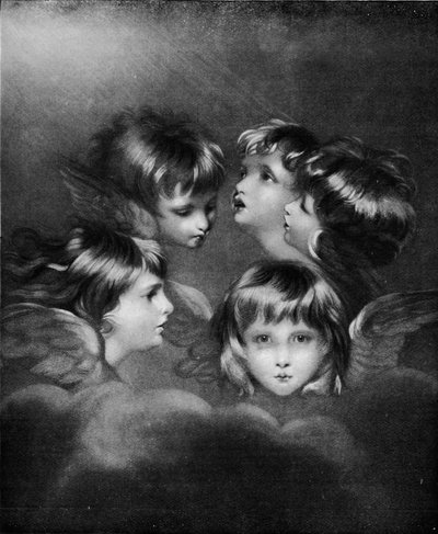 Retrato de un niño en diferentes vistas: Cabezas de ángeles, c. 1786, 1911 de Joshua Reynolds