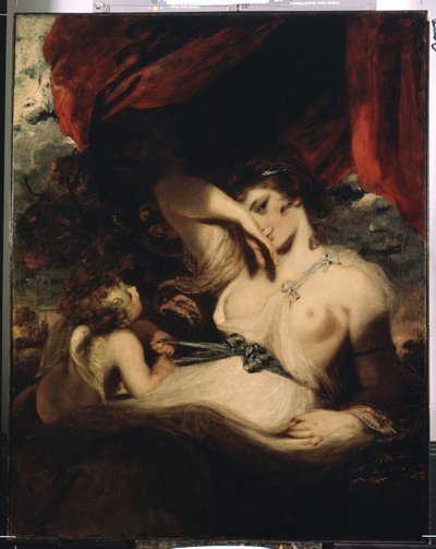 Cupido desatando la cinta de Venus (Cupido Desatando la Zona de Venus). Pintura de Sir Joshua Reynolds (1732-1792) de Joshua Reynolds