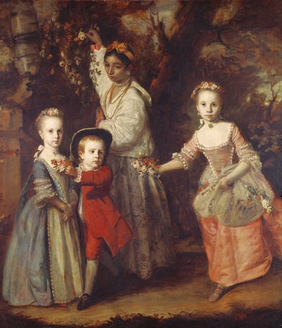 Los hijos de Edward Holden Cruttenden con su aya india, 1759-1763 de Joshua Reynolds