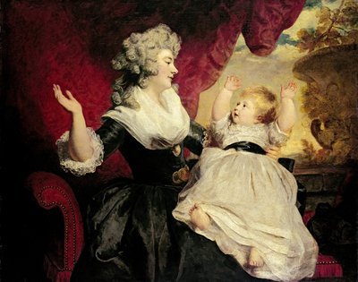 Georgiana, Duquesa de Devonshire con su hija infante Lady Georgiana Cavendish de Joshua Reynolds