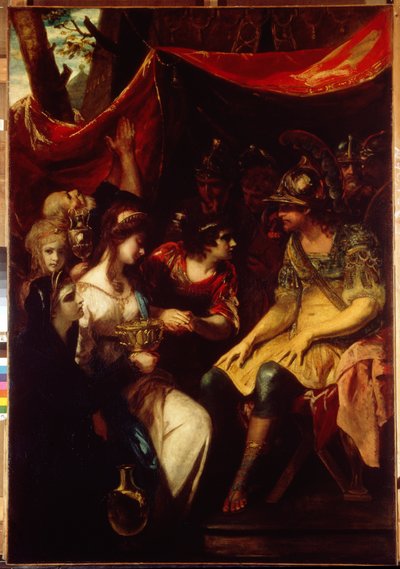 La Continencia de Escipión el Africano (Publius Cornelius Scipio Africanus, 235-183 aC). Leyenda mítica ambientada durante la Segunda Guerra Púnica (218-202 a. C.), tras la toma de Cartagena (Túnez), cuando los soldados presentan al héroe de Joshua Reynolds