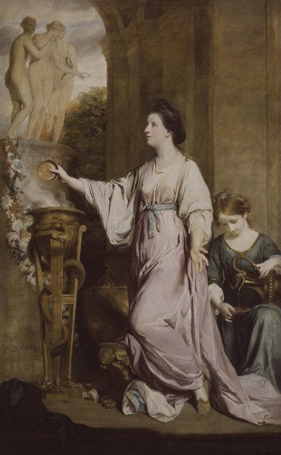 Lady Sarah Bunbury sacrificando a las Gracias, 1763-65 de Joshua Reynolds
