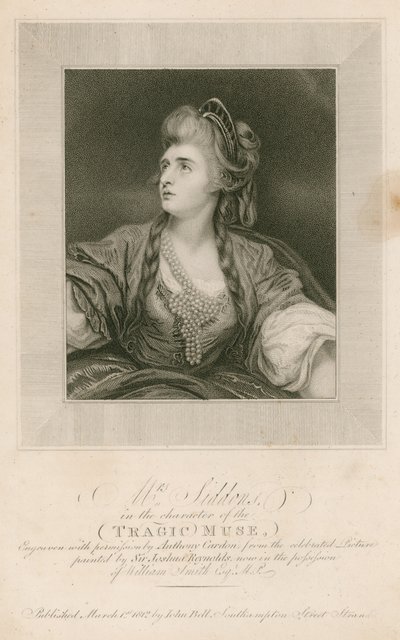 Sra. Sarah Siddons, actriz, en el personaje de la Musa Trágica de Joshua Reynolds