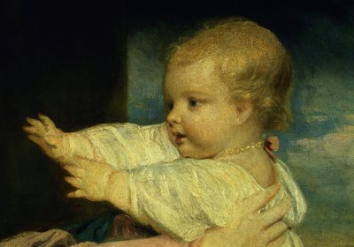 Retrato de Caroline, Duquesa de Marlborough con su hija Lady Caroline Spencer (detalle) de Joshua Reynolds